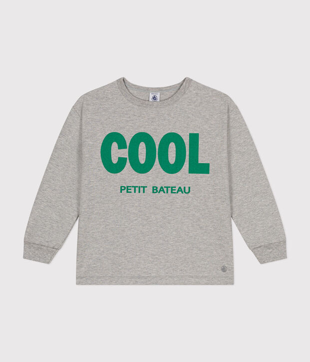 Little boys' long-sleeved T-shirt in fine jersey grey