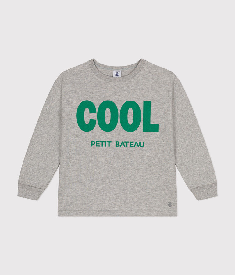 Little boys' long-sleeved T-shirt in fine jersey grey