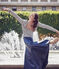 Marinière femme décolletée dans le dos. Petit bateau x Marie-Agnès Gillot COQUILLE beige/SMOKING blue