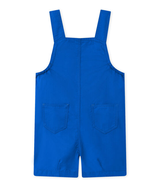 Baby boys' striped short dungarees PERSE blue