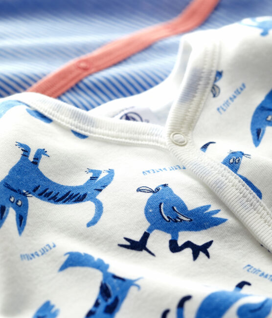 Stripy and Decorative Print Cotton Sleepsuits - 2-Pack variante 1