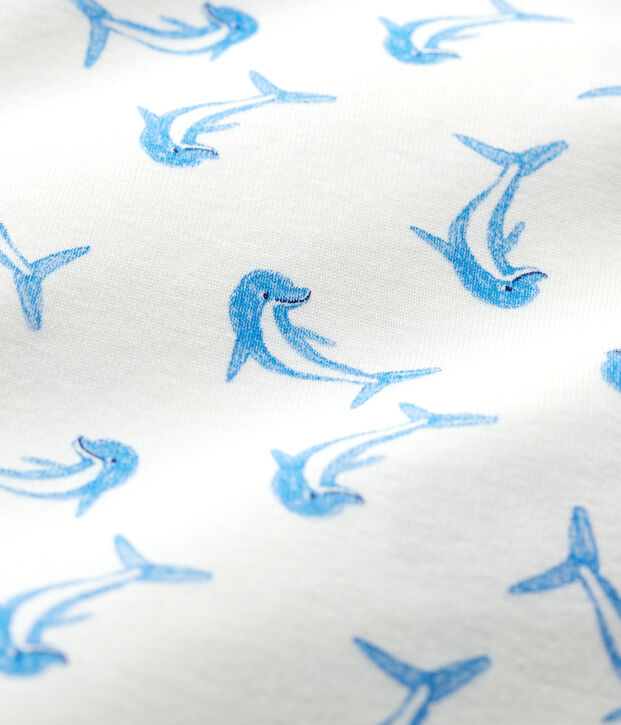 Baby Girls' Dolphin Pattern Cotton Playsuit white/multicolor