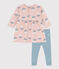 Babies' Printed Fleece Dress With Leggings SALINE pink/MULTICO white