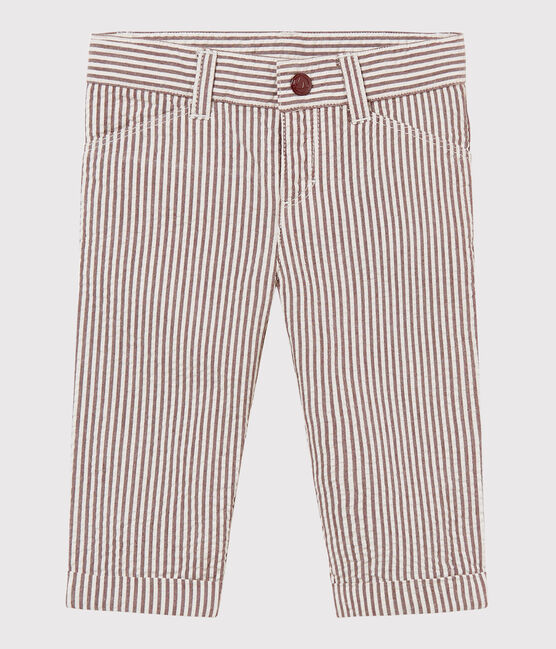 Baby boys' striped trousers VINO red/MARSHMALLOW white