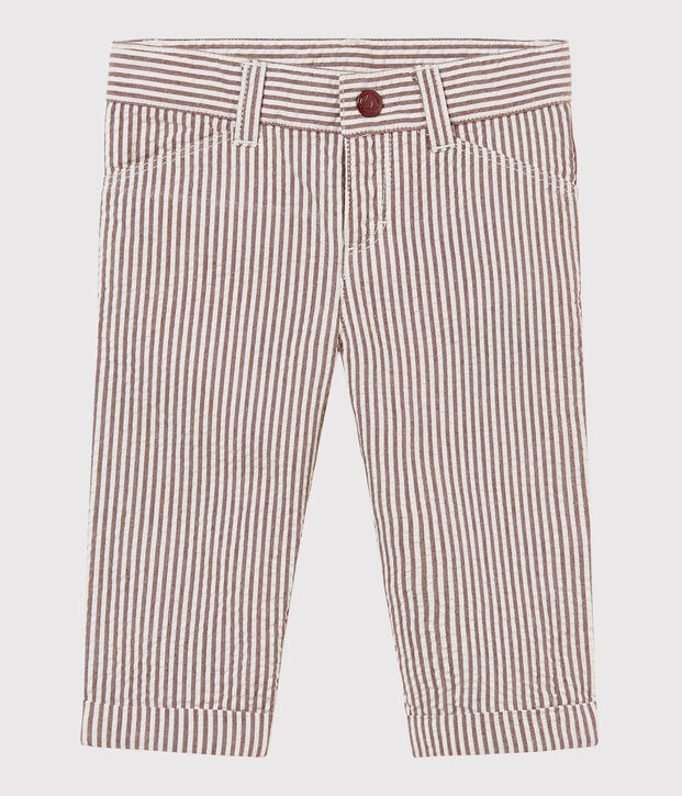 Baby boys' striped trousers brown/white