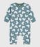 Babies' white bear-print cotton long jumpsuit GOBELIN grey/MULTICO