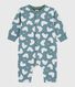 Babies' white bear-print cotton long jumpsuit