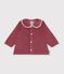 Babies' long-sleeved plain velour blouse pink