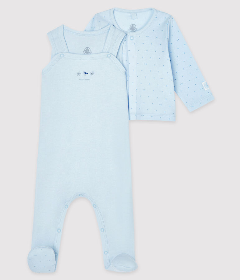 Babies' Ribbed Clothing - 2-Piece Set FRAICHEUR blue/ACIER blue