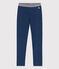 Girls' Denim Effect Fleece Jeggings MEDIEVAL blue/ECRU beige