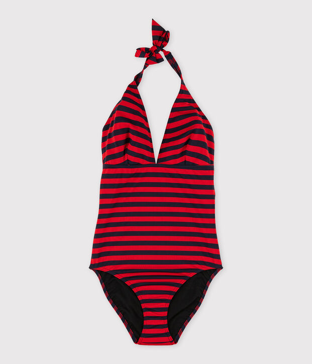 Women's Recycled One-Piece Swimsuit blue/red