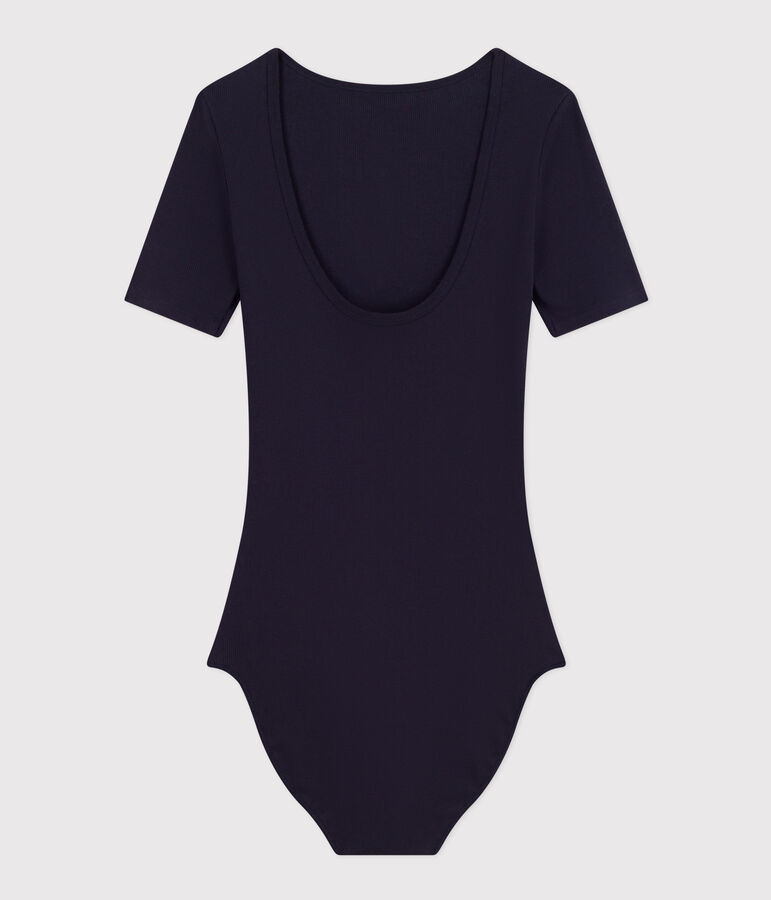 Women's Cotton and Elastane Bodysuit SMOKING blue