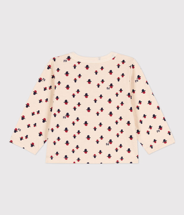 Babies' Printed Tube Knit Cardigan Ecru/multicolor