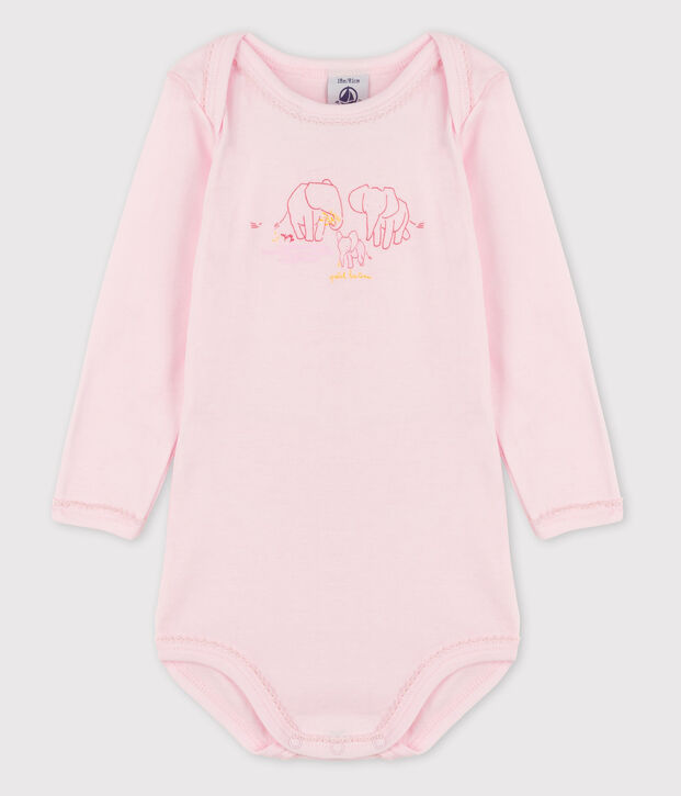 Baby Girls' Long-Sleeved Bodysuit pink