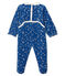 Baby Girls' Velour Sleepsuit MAJOR blue/MARSHMALLOW white