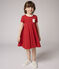 Girls' Short-Sleeved Jersey Dress TERKUIT red