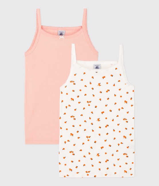 Girls' Orangette Themed Cotton Strappy Vests - 2-Pack variante 1
