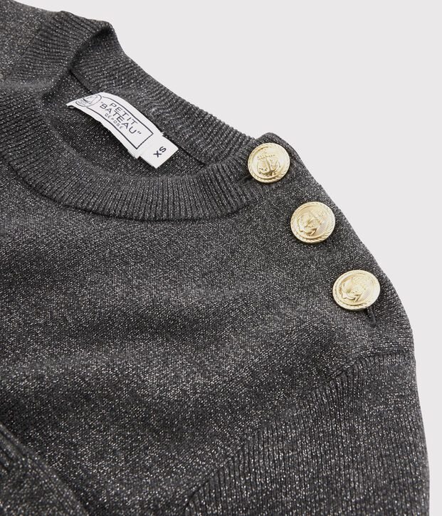 Women's shiny cotton jumper grey/grey
