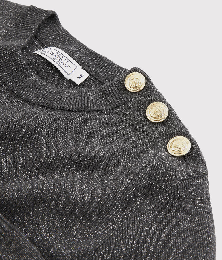 Women's shiny cotton jumper grey/grey