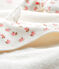 Unisex Babies' Square Bath Towel and Bootees in Terry and Rib Knit MARSHMALLOW white/GRETEL pink/MULTICO