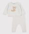 Babies' knitted wool and cotton outfit with a bear design MONTELIMAR CHINE beige
