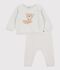 2-piece baby set in cotton knit with teddy bear pattern MONTELIMAR CHINE