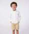 Children's long-sleeved plain cotton shirt ECUME white