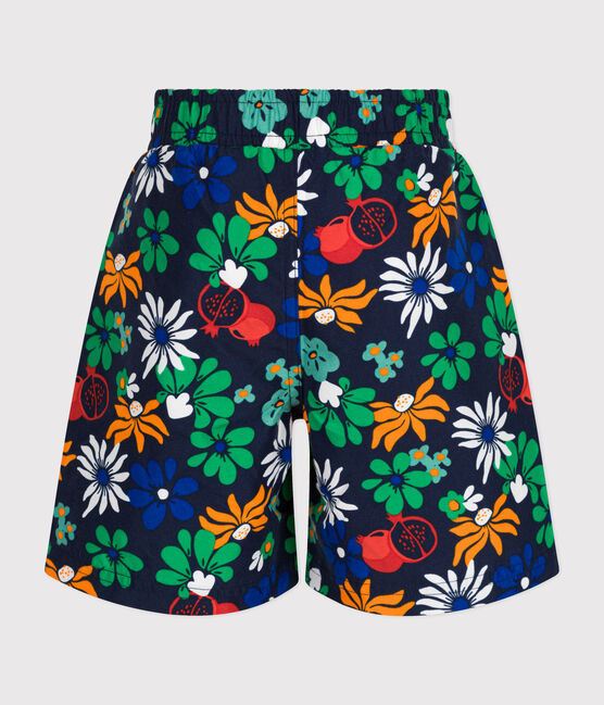 Boys' Printed Swim Shorts MEDIEVAL blue/MULTICO white