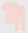 Girls' Pink Heart Pattern Organic Cotton Pyjamas MINOIS pink/ECUME white