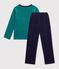 Children's plain velour pyjamas with a dragon motif blue/NEW OLIVIER