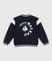 Children's varsity-style jacket in plain cotton SMOKING blue
