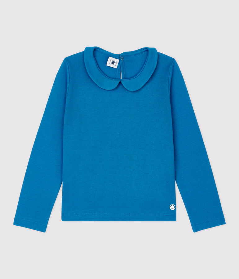 Girls' Long-Sleeved Cotton T-Shirt blue