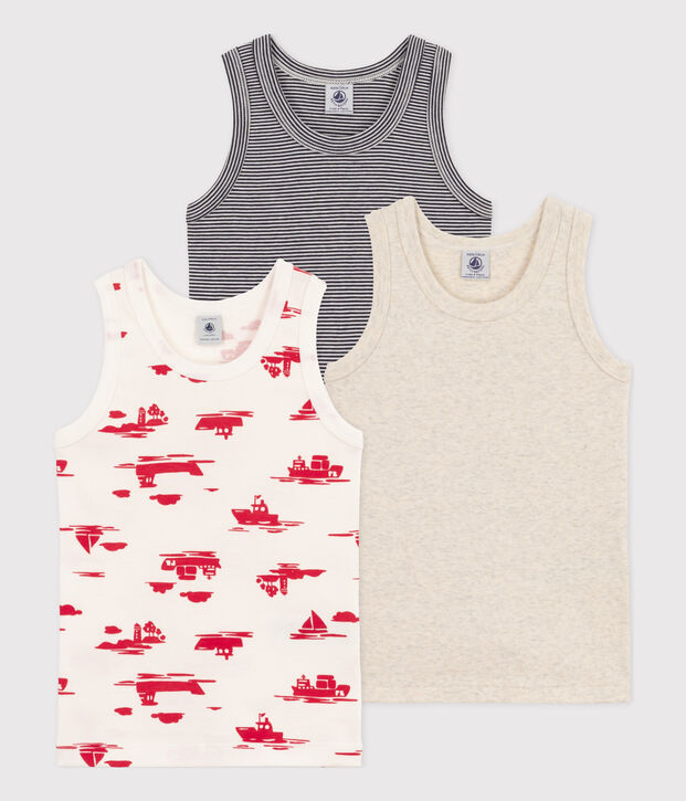 Boys' Le Havre Cotton Vests - 3-Pack multicolor