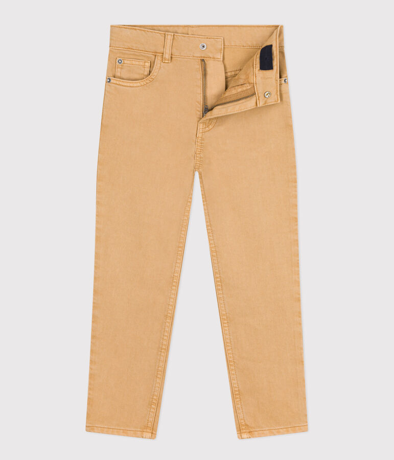 Boys' denim trousers beige