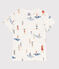 Girls' Short-Sleeved Patterned T-Shirt MARSHMALLOW white/MULTICO white