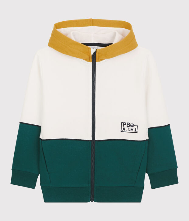 Boys' Fleece Hoodie white/green
