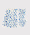 Girls' or Women's Heart Print Ribbed Pyjamas MARSHMALLOW white/BLEU blue
