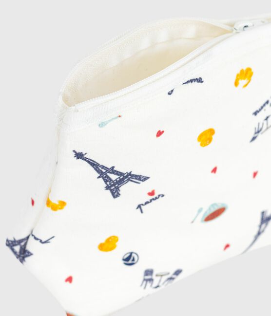 Babies' Paris-print cotton bag MARSHMALLOW white/MULTICO white