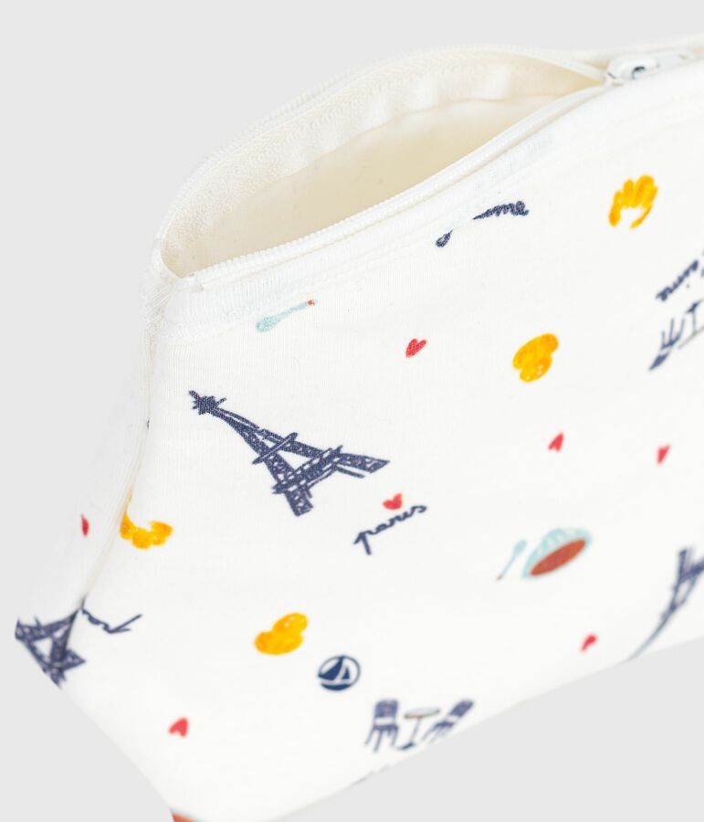 Babies' Paris-print cotton bag white/multicolor