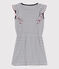 Children's sleeveless stripy cotton dress MARSHMALLOW white/SMOKING blue