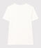 Women's Iconic plain short-sleeved rib knit T-shirt ECUME white