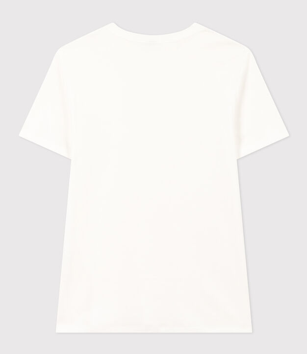 Women's Iconic plain short-sleeved rib knit T-shirt white