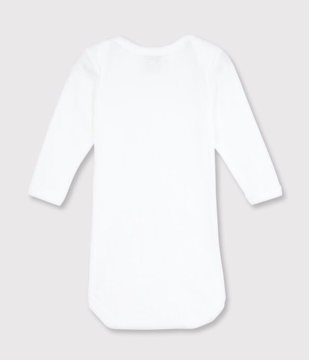 Baby's White Long-Sleeved Bodysuit white