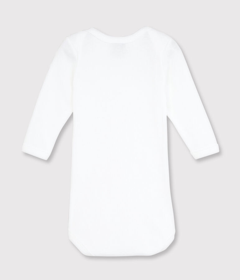 Baby's White Long-Sleeved Bodysuit white