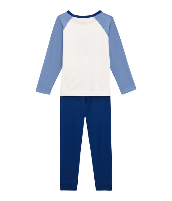 Little boy's pyjamas LIMOGES blue/MULTICO white