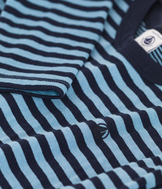 Boys' long-sleeved tube knit T-shirt blue/blue