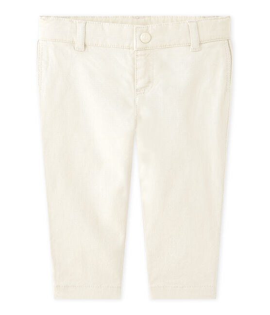 Baby boy's gabardine pants Feta white