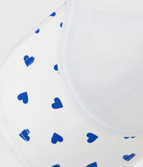Children's cap in heart print twill MARSHMALLOW white/CREPUSCULE