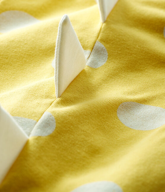Babies' Dinosaur Ribbed Playsuit BLE yellow/ECUME white
