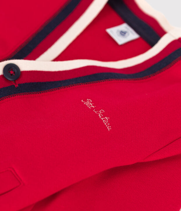 Boys' fleece cardigan red
